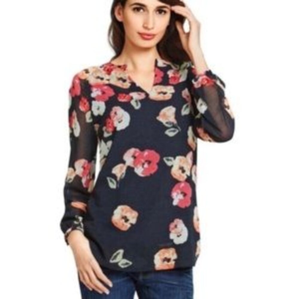 CAbi #971 Poppy Blouse in Navy Blue